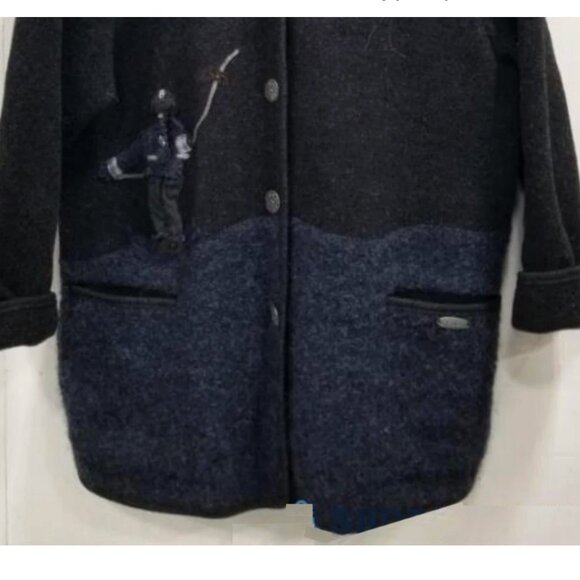 VTG GIESSWEIN Austria WOMENS Pure New Wool Cardigan Ski Embroidered Size 42 XL - Picture 3 of 8